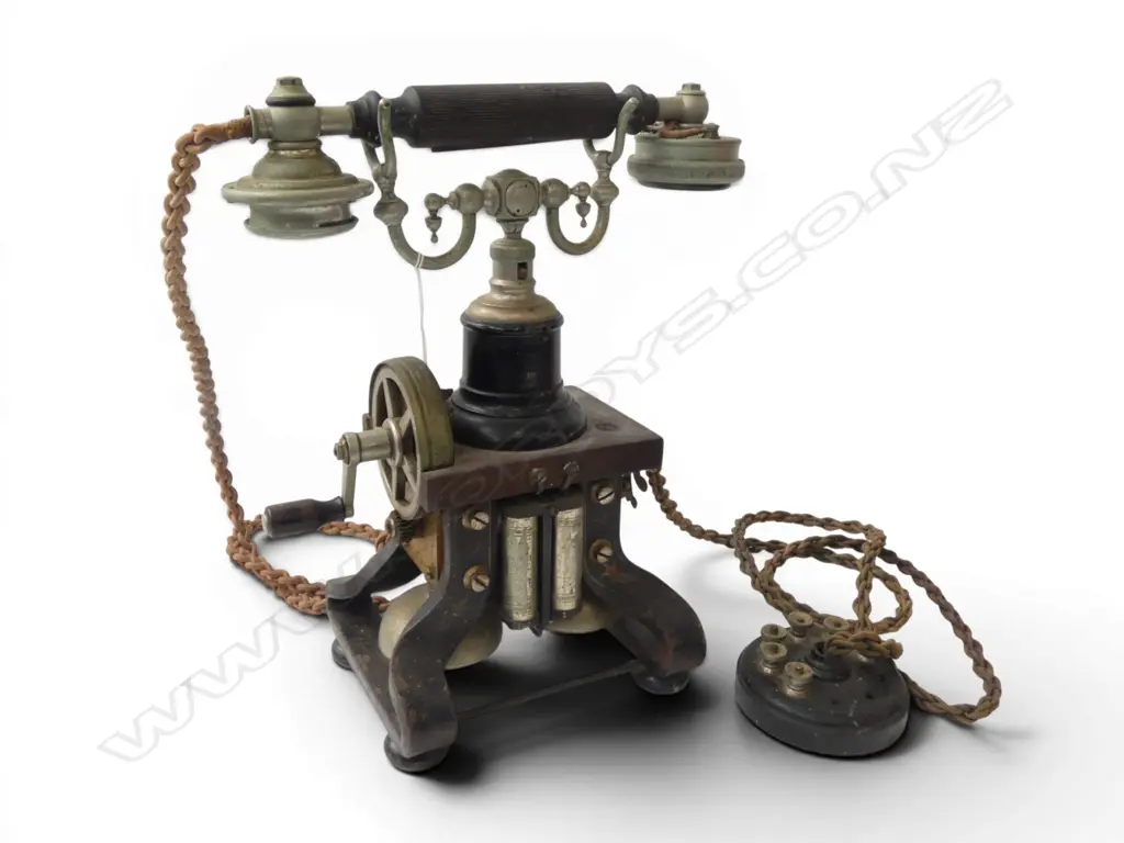 ANTIQUE LM ERICSSON 'SKELETON' DESK PHONE 1890-1920, H.300mm Image 1++