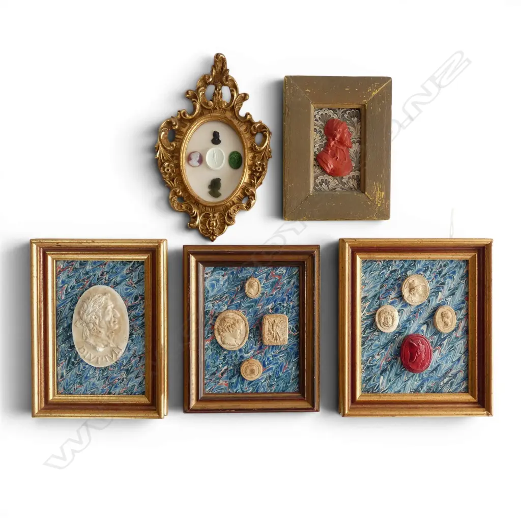 FRAMED COLLECTION OF 19THC SEALS/PORTRAITS GRAND TOUR (5) Image 1++