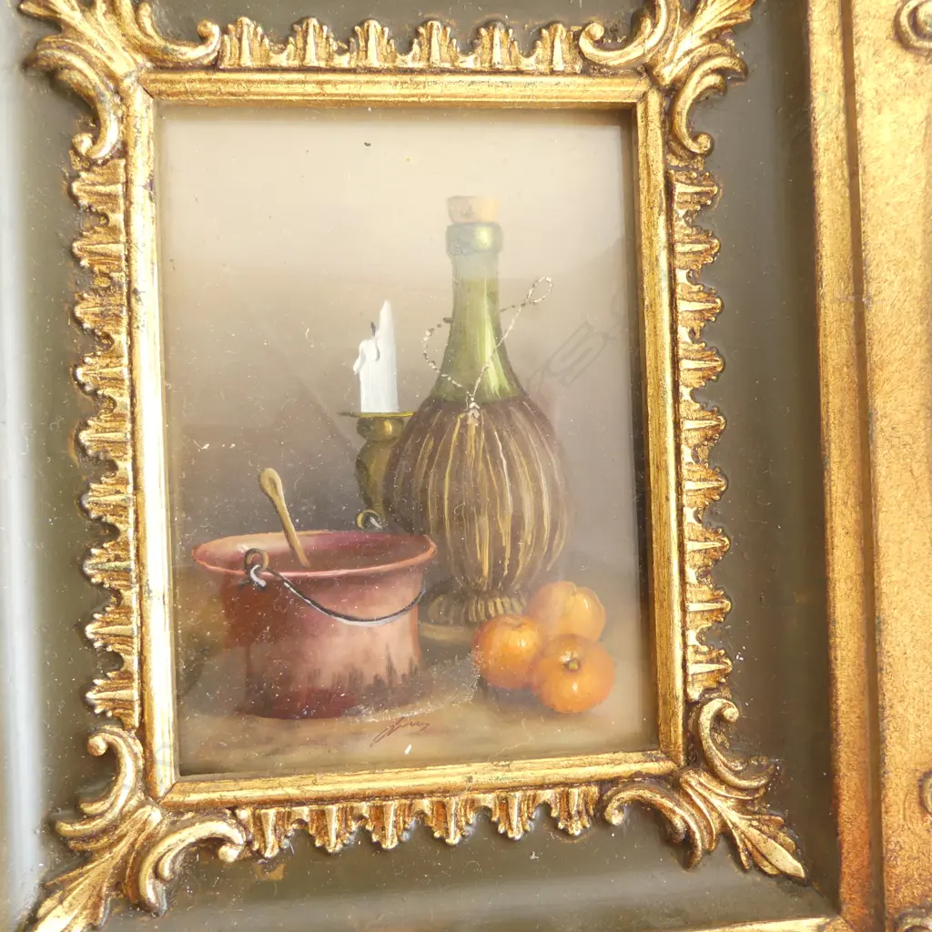 4 ITALIAN GILT FRAMED MINITURE OILS H110 W90MM Image 1++