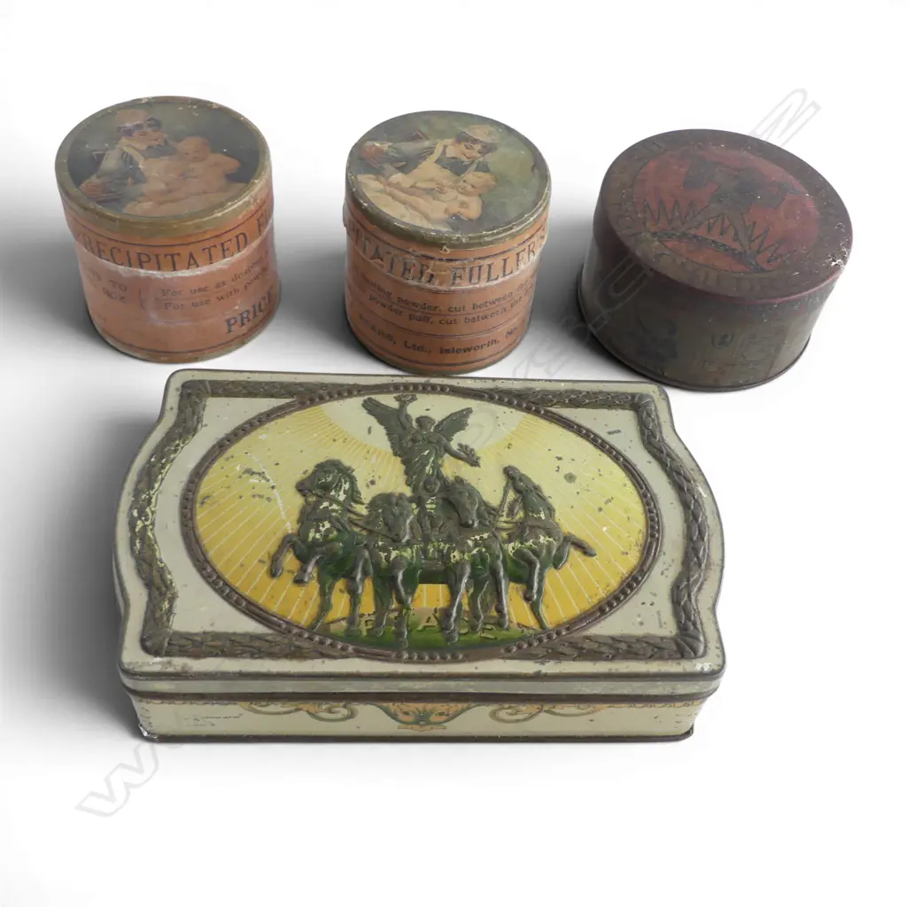1919 CADBURY’S PEACE TIN, JACOB’S CHRISTMAS TIN & 2 PEARS POWDER Image 1++