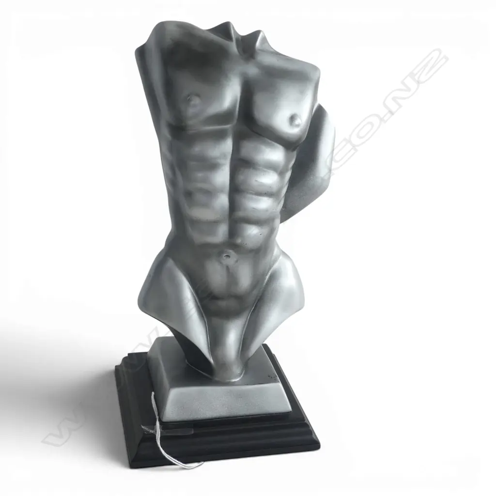 SILVER RESIN MALE BUST H.320mm Image 1++