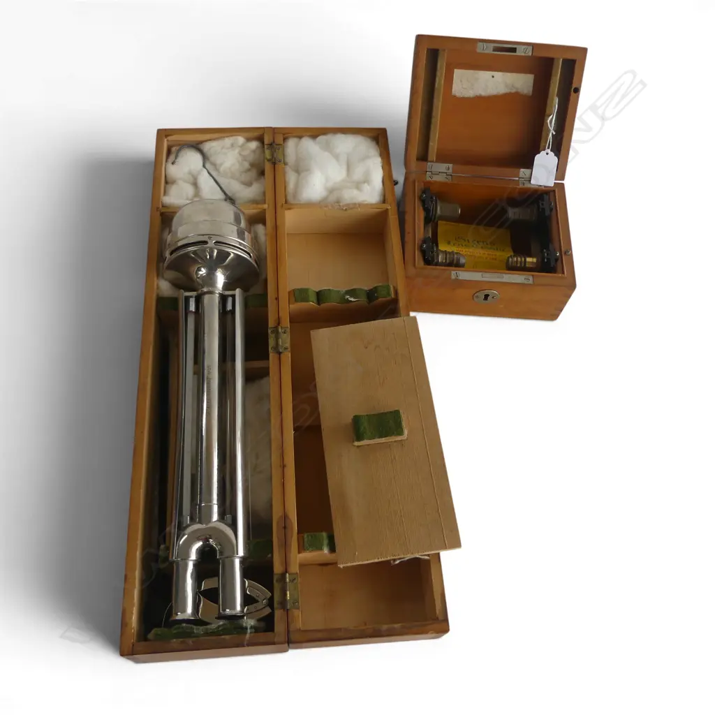 BOXED CASELLA LONDON No.35 THERMOMETER W.515mm + LENS BOX Image 1++