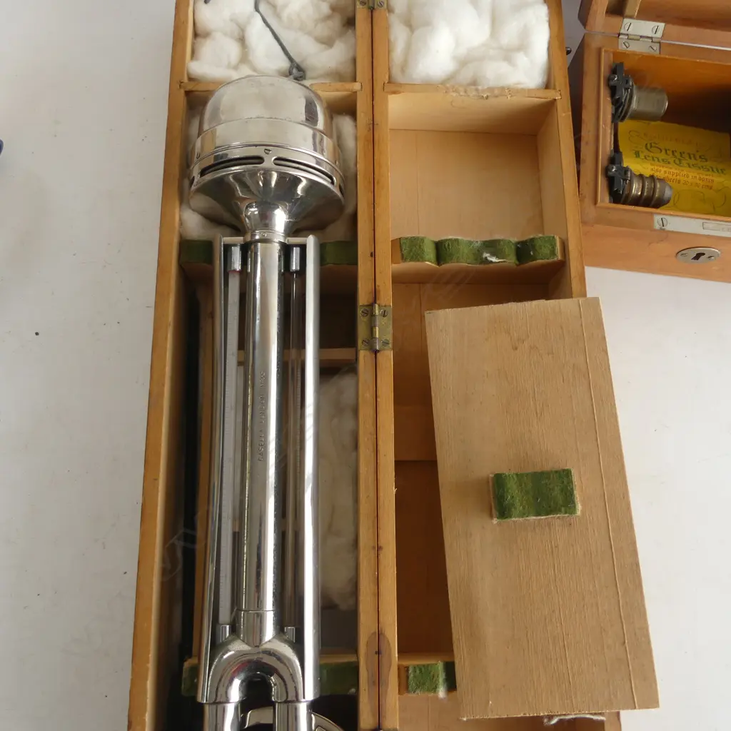 BOXED CASELLA LONDON No.35 THERMOMETER W.515mm + LENS BOX Image 1++