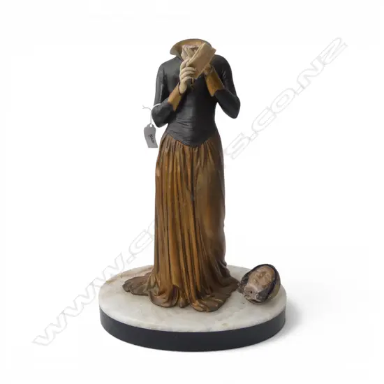 ANTIQUE FIGURE, PROBABLY FRENCH, NECK REQUIRES REPAIR H.440mm
