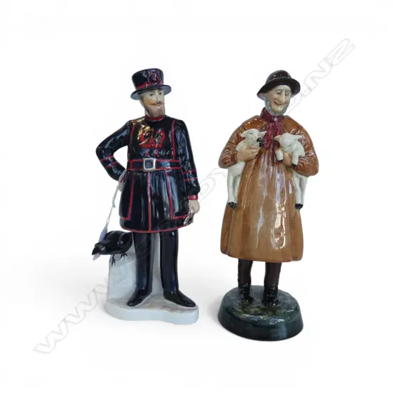ROYAL DOULTON 'LAMBING TIME' (REPAIR) & COALPORT BEEFEATER H.225mm