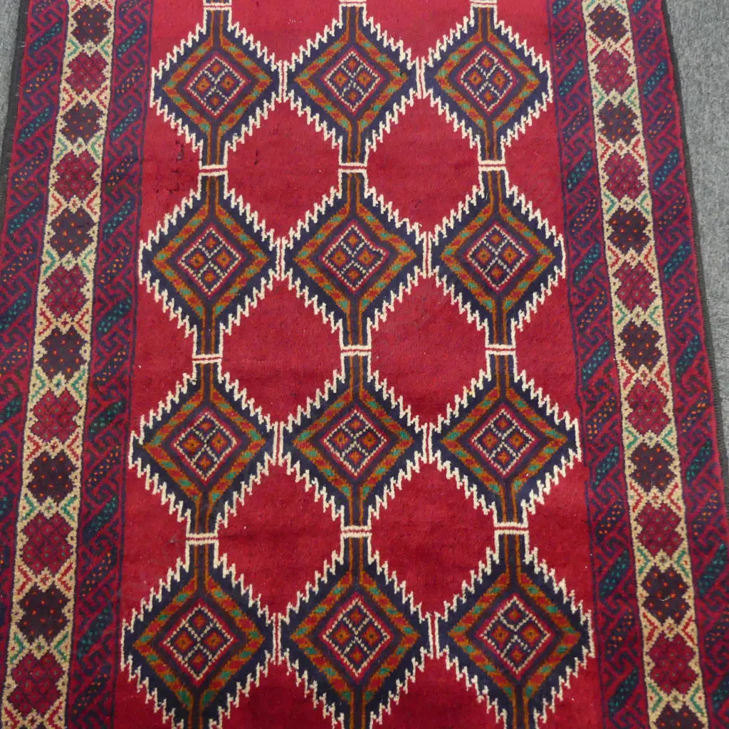 HAND KNOTTED WOOL PILE BALUCHI RUG some damage to the pile 1870x1020mm Image 1++
