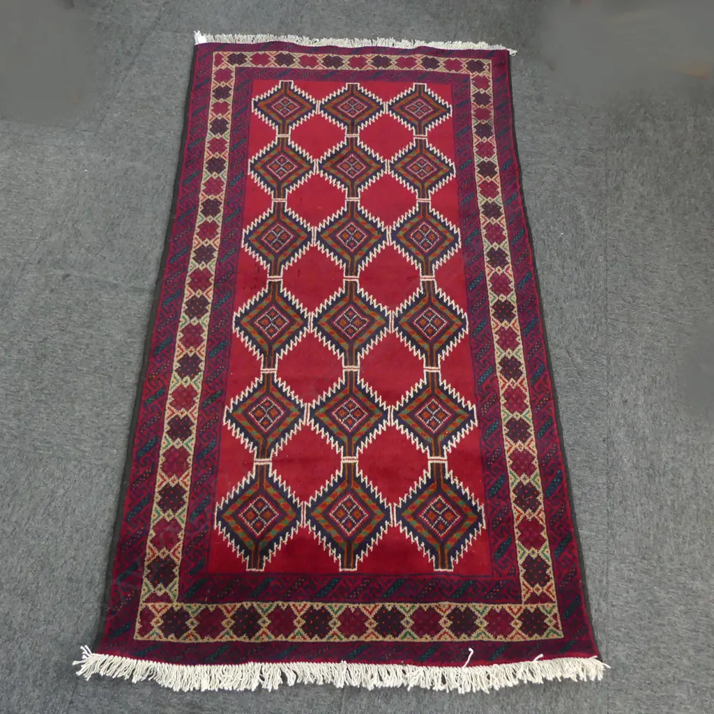 HAND KNOTTED WOOL PILE BALUCHI RUG some damage to the pile 1870x1020mm Image 1++