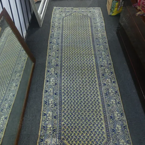 HAMADAN HAND KNOTTED WOOL PILE RUNNER 2960x960mm