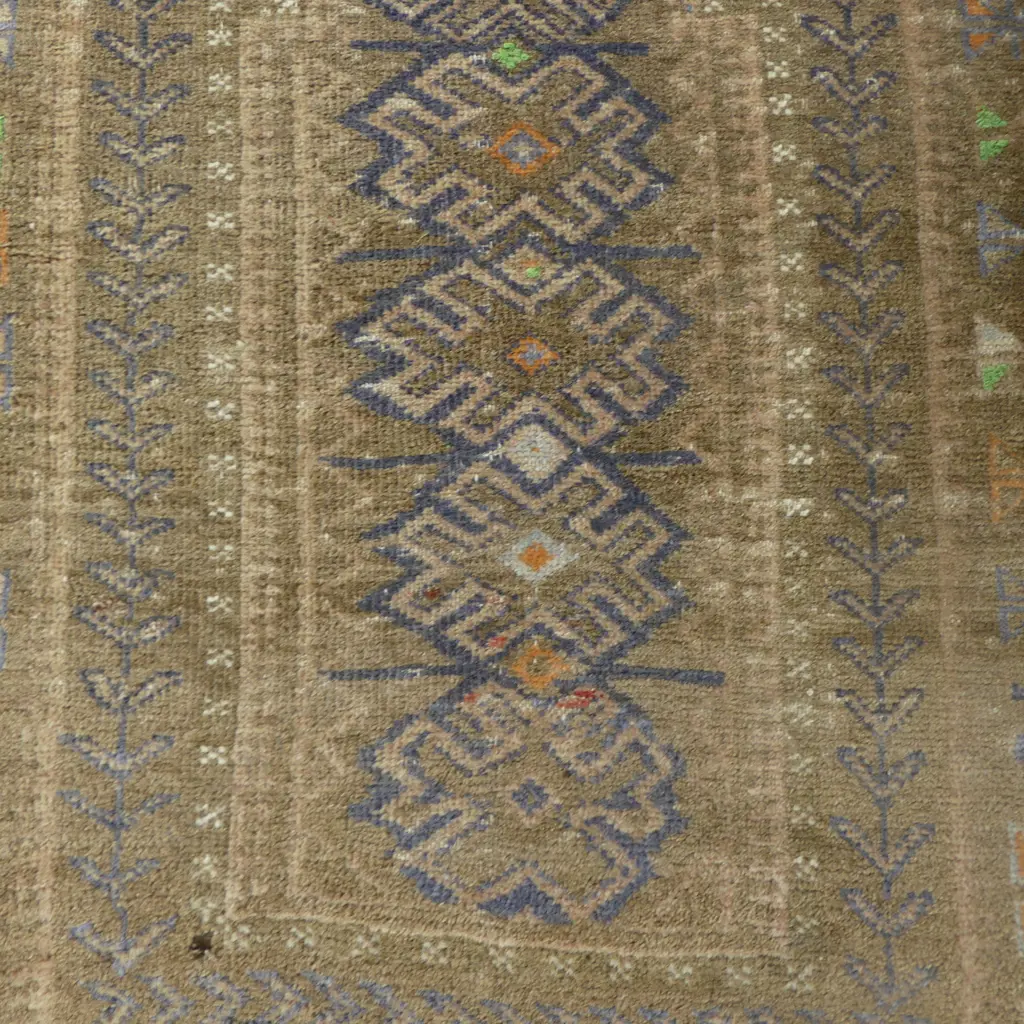 HAND KNOTTED ALL WOOL TRIBAL RUG faded 1100x750mm Image 1++