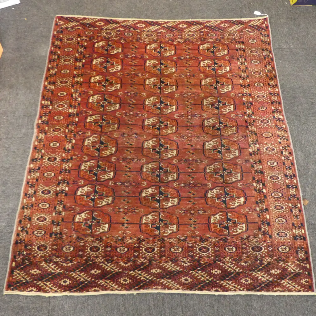 HAND KNOTTED WOOL PILE TURKMEN RUG 1500x1200mm Image 1++