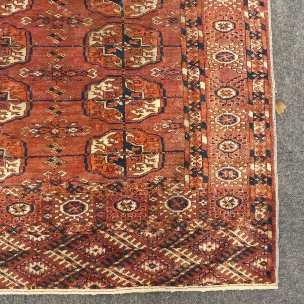 HAND KNOTTED WOOL PILE TURKMEN RUG 1500x1200mm Image 1++