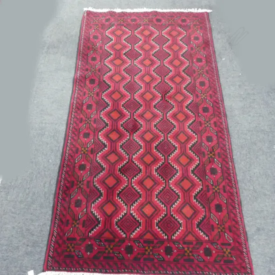 HAND KNOTTED WOOL PILE BALUCHI RUG 1840x1020mm
