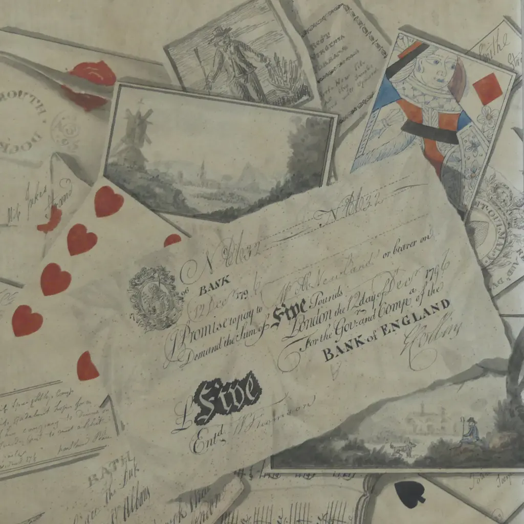 ARTIST UNKNOWN, BANK OF ENGLAND,  TROMPE L'OEIL WATERCOLOUR, 365 X 270mm Image 1++