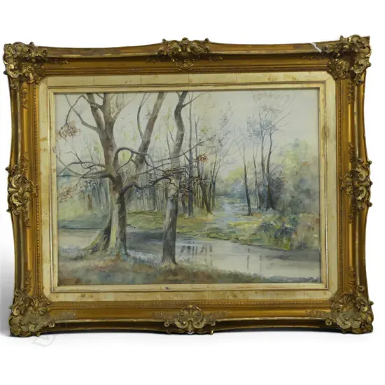 20thC ARTIST UNKNOWN, TREE LANDSCAPE, WC 370x510mm