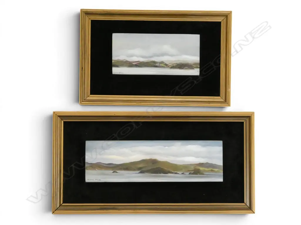 SUZANNE MCINNES, TWO VIEWS OF PAIHIA, ACRYLIC ON BOARD (2), SIGNED, 85 X 280MM & 85 X 180MM Image 1++