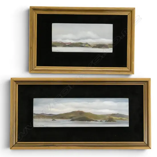 SUZANNE MCINNES, TWO VIEWS OF PAIHIA, ACRYLIC ON BOARD (2), SIGNED, 85 X 280MM & 85 X 180MM
