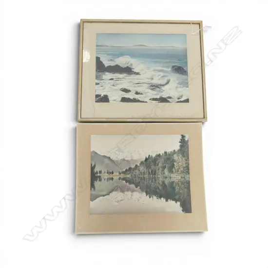 2 WHITES AVIATION,'KAIKOURA COAST' 290x370mm (FRAME AF), 'LAKE MATHESON' 295x370mm not framed
