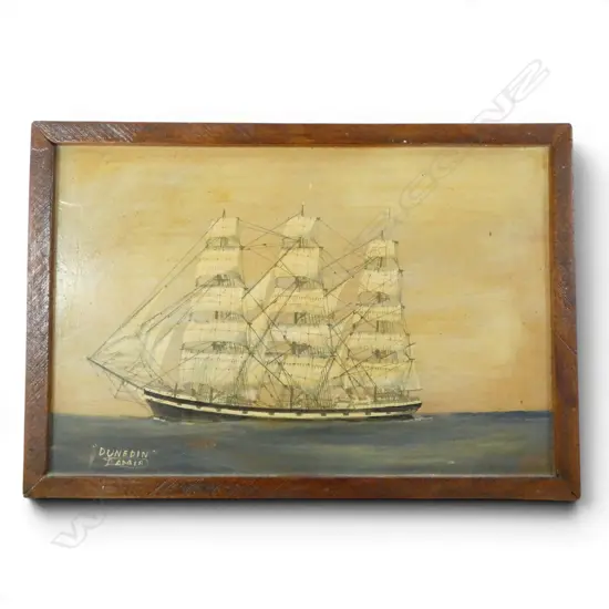 DUNEDIN (1874 SHIP) ACYLIC & PENCIL ON BOARD, SIGNED 180x270mm