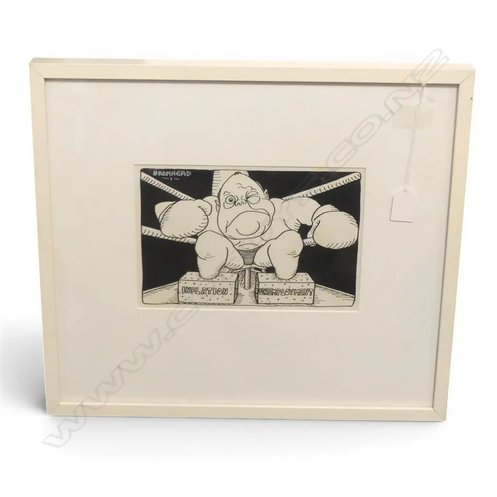 BROMHEAD CARTOON 'INFLATION / UNEMPLOYMENT' 155x230mm Image 1++