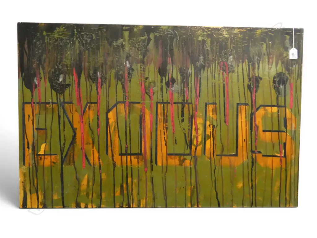 ARTIST UNKNOWN ACYRLIC ON BOARD 930 X 630 MM EXODUS Image 1++