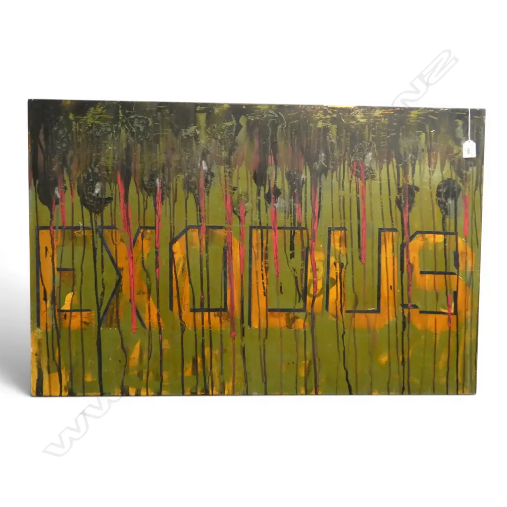 ARTIST UNKNOWN ACYRLIC ON BOARD 930 X 630 MM EXODUS Image 1++