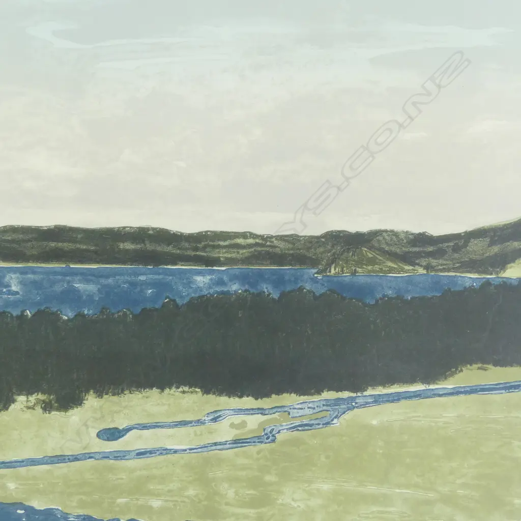 KYLIE RUSK 'WHANANAKI NORTH 4PM' STONE LITHOGRAPH 1/7 500x660mm Image 1++