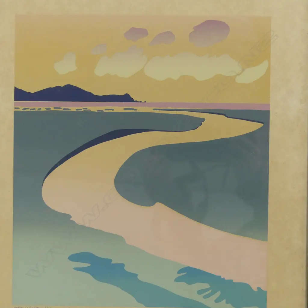 MALCOLM WARR, STREAM TO THE SEA, SCREENPRINT Ed. 28/80, SIGNED & DATED '76, 460x370mm Image 1++