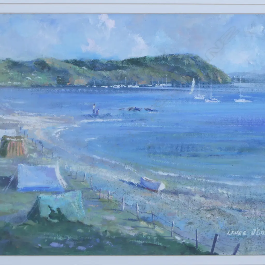 LANCE O'GORMAN, BEACH CAMPING, OIL, 260x340mm Image 1++