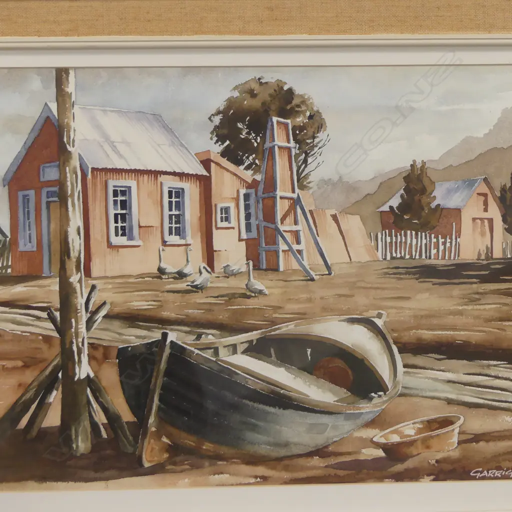 GARRICK TREMAIN, 'GENERAL STORE, OKARITA VILLAGE, WESTLAND' 1973, WATERCOLOUR, SIGNED AND TITLED, 335 X 520mm Image 1++
