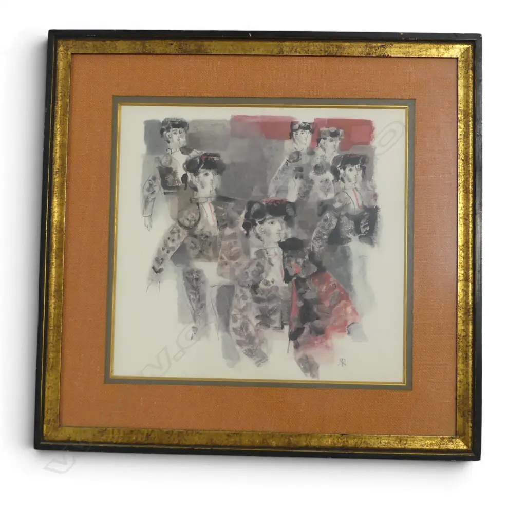 ROQUE RIEJA ROJAS (1913-1992) 'LA CUADRILLA' PRINT 440x470mm Image 1++
