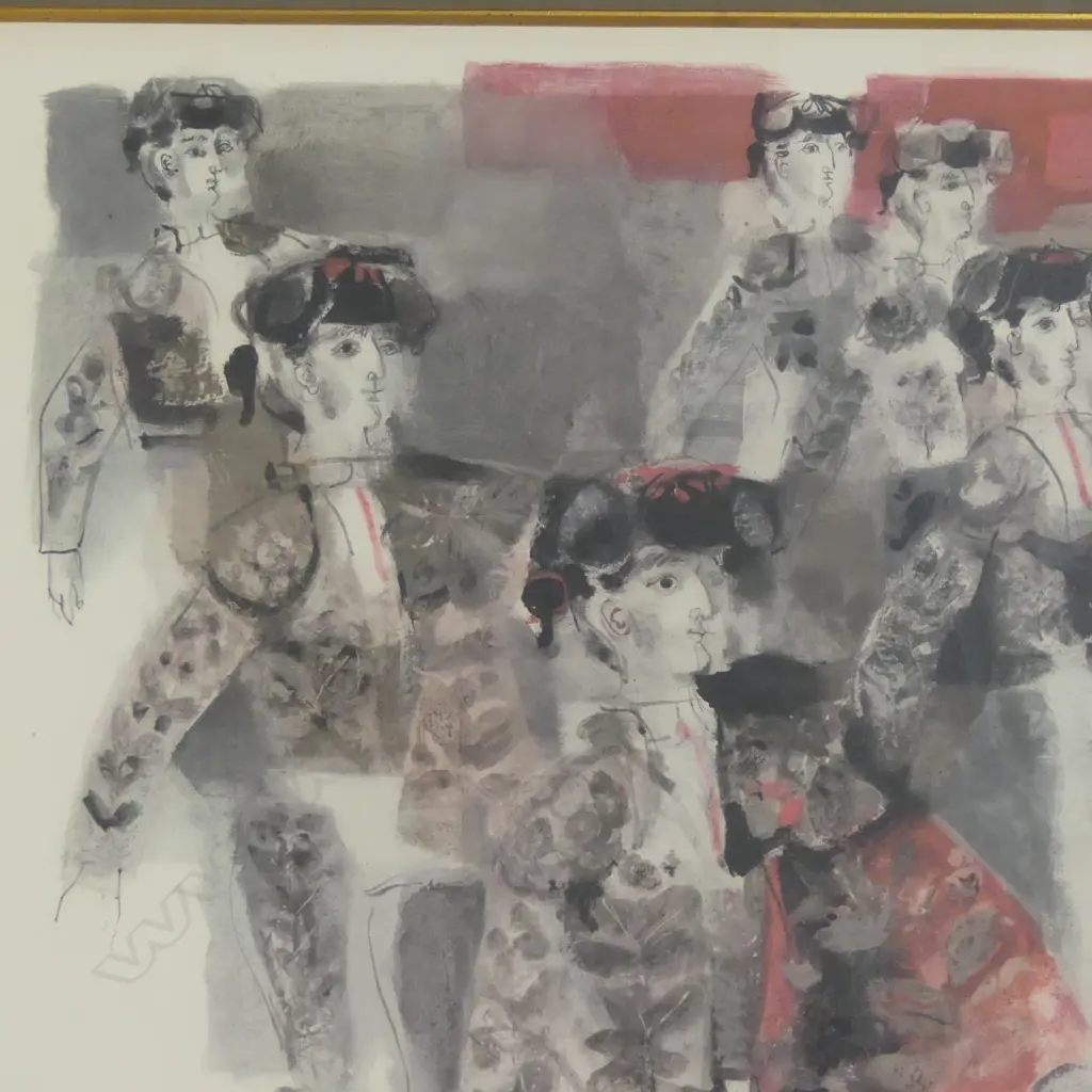 ROQUE RIEJA ROJAS (1913-1992) 'LA CUADRILLA' PRINT 440x470mm Image 1++