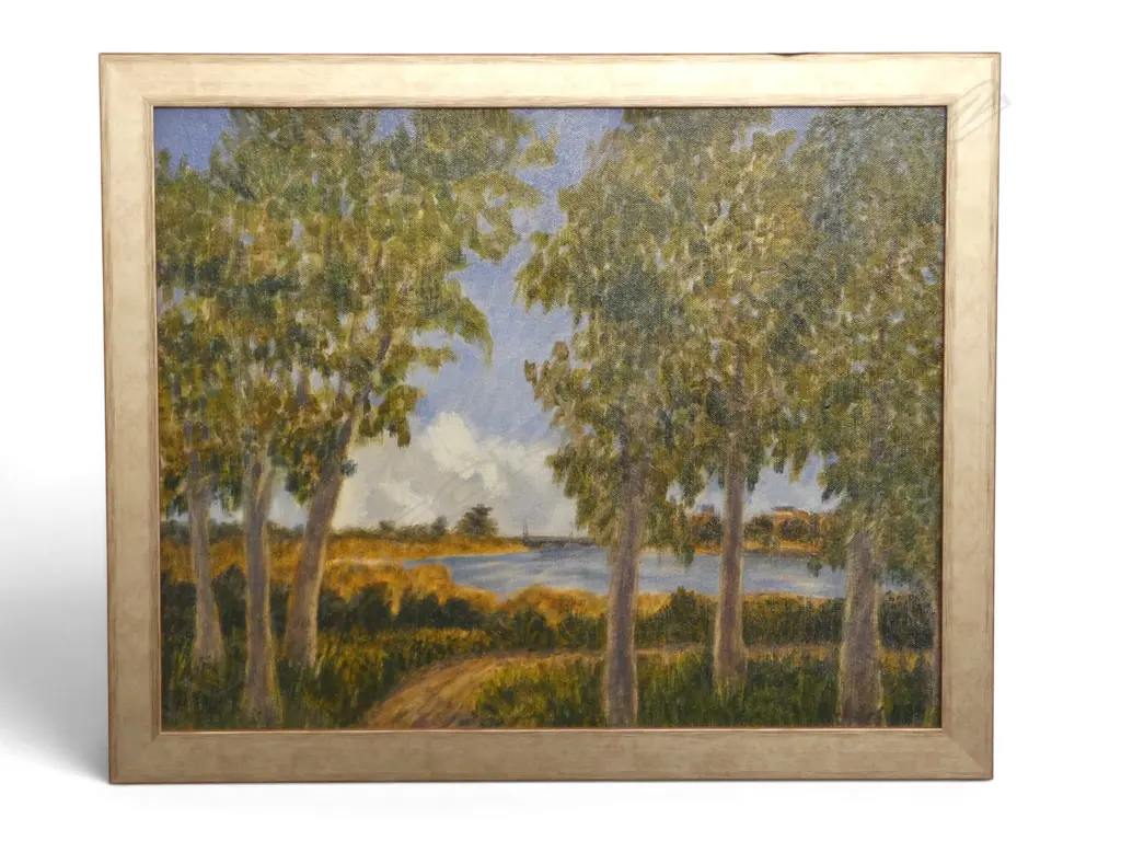 ROGER STAPLES, 'THE PATH TO THE RIVER', 2016, OIL ON CANVAS - FRAMED, 390 X 490mm Image 1++