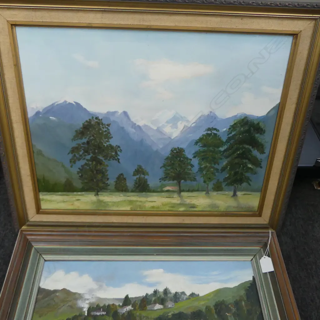 2 AUDREY DAVIS OIL ON BOARD LANDSCAPES 390x490mm Image 1++