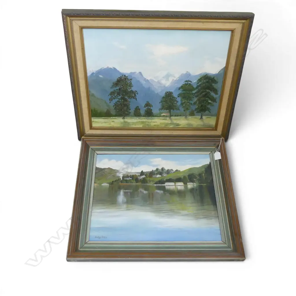 2 AUDREY DAVIS OIL ON BOARD LANDSCAPES 390x490mm Image 1++