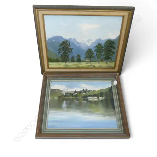2 AUDREY DAVIS OIL ON BOARD LANDSCAPES 390x490mm