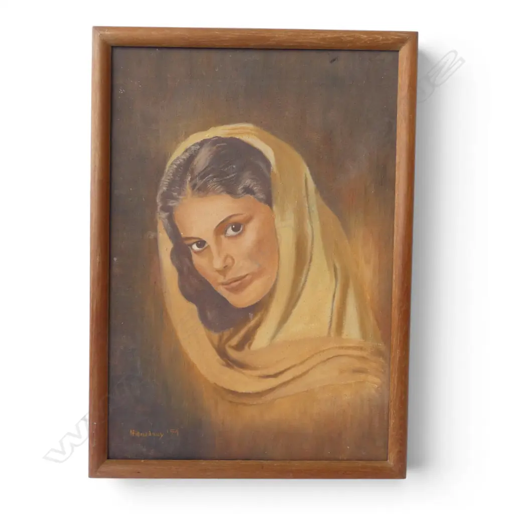 SIGNED ACRYLIC ON CANVAS PORTRAIT 420x290mm Image 1++