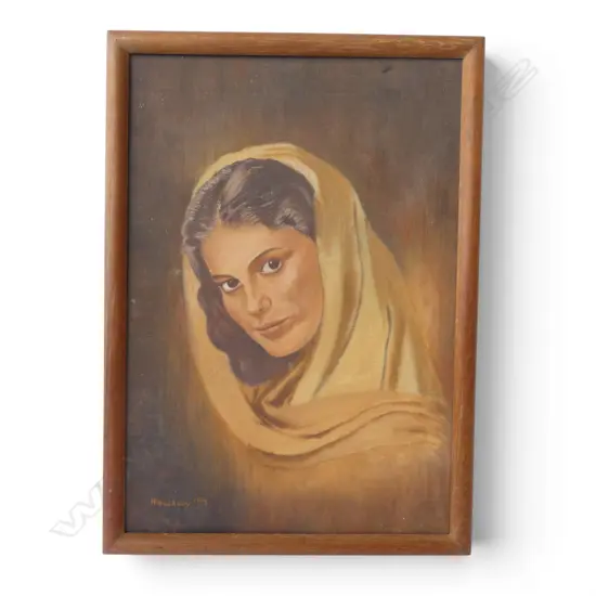 SIGNED ACRYLIC ON CANVAS PORTRAIT 420x290mm