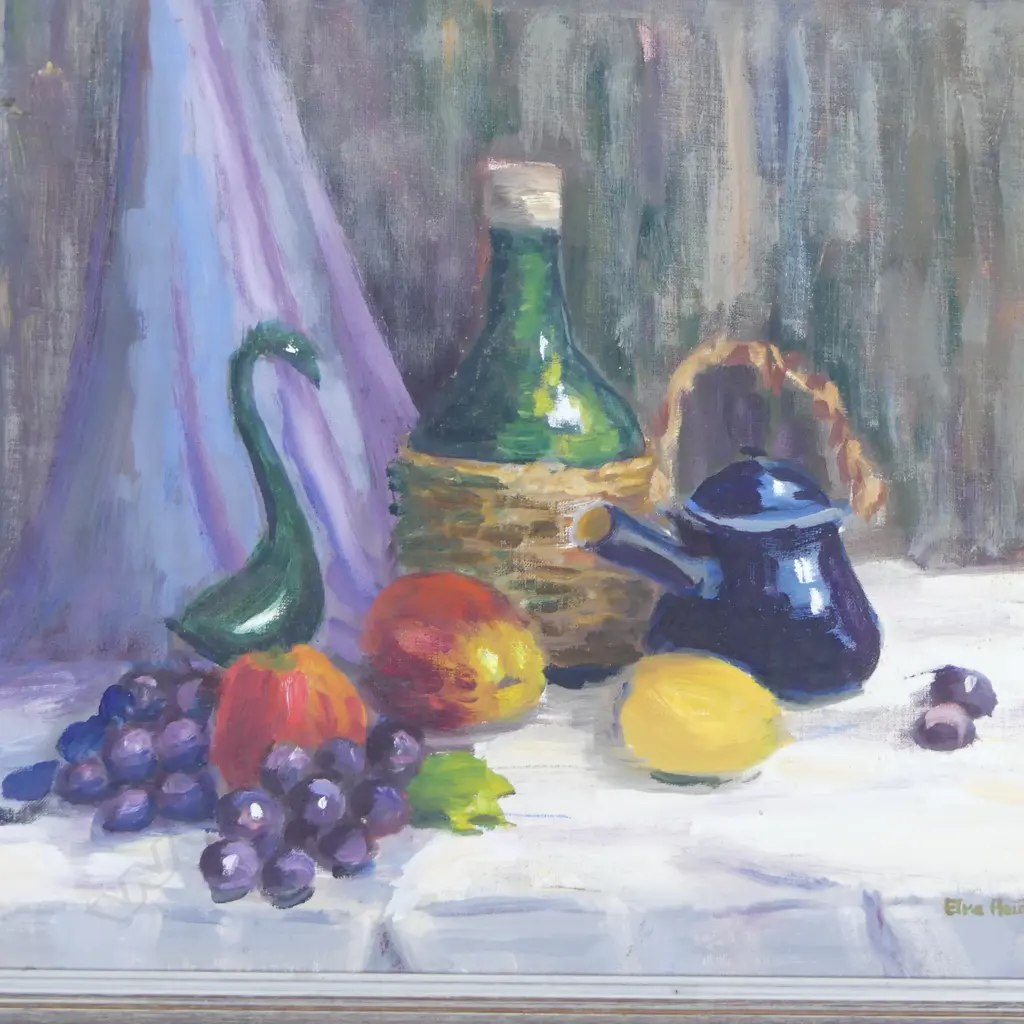 SIGNED STILL LIFE ACRYLIC ON BOARD 390x490mm Image 1++