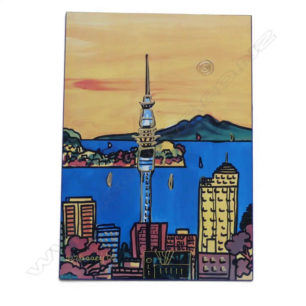 DIANE VASSEY ACYRLIC 'AUCKLAND CITY' 600 x 430mm Image 1++