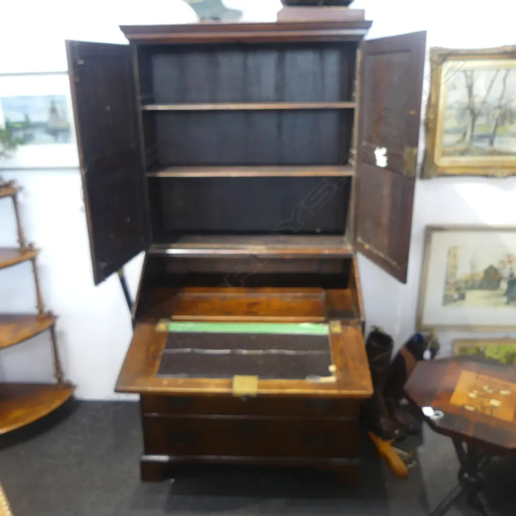 GEORGIAN OAK BUREAU BOOKCASE 960x590x1865mm Image 1++
