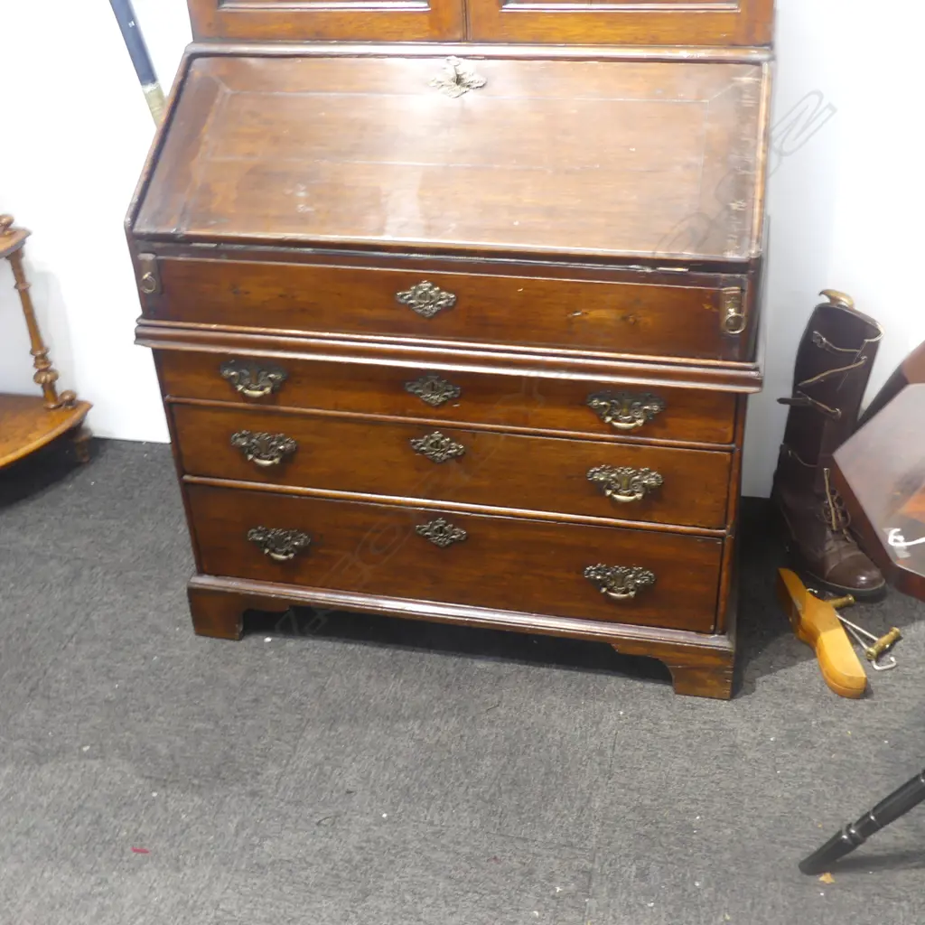 GEORGIAN OAK BUREAU BOOKCASE 960x590x1865mm Image 1++
