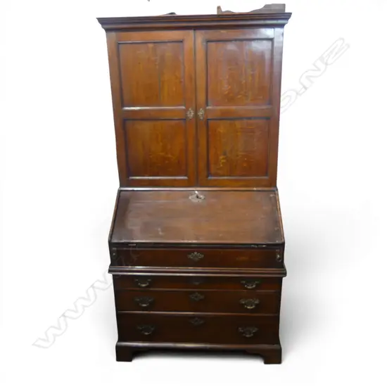 GEORGIAN OAK BUREAU BOOKCASE 960x590x1865mm