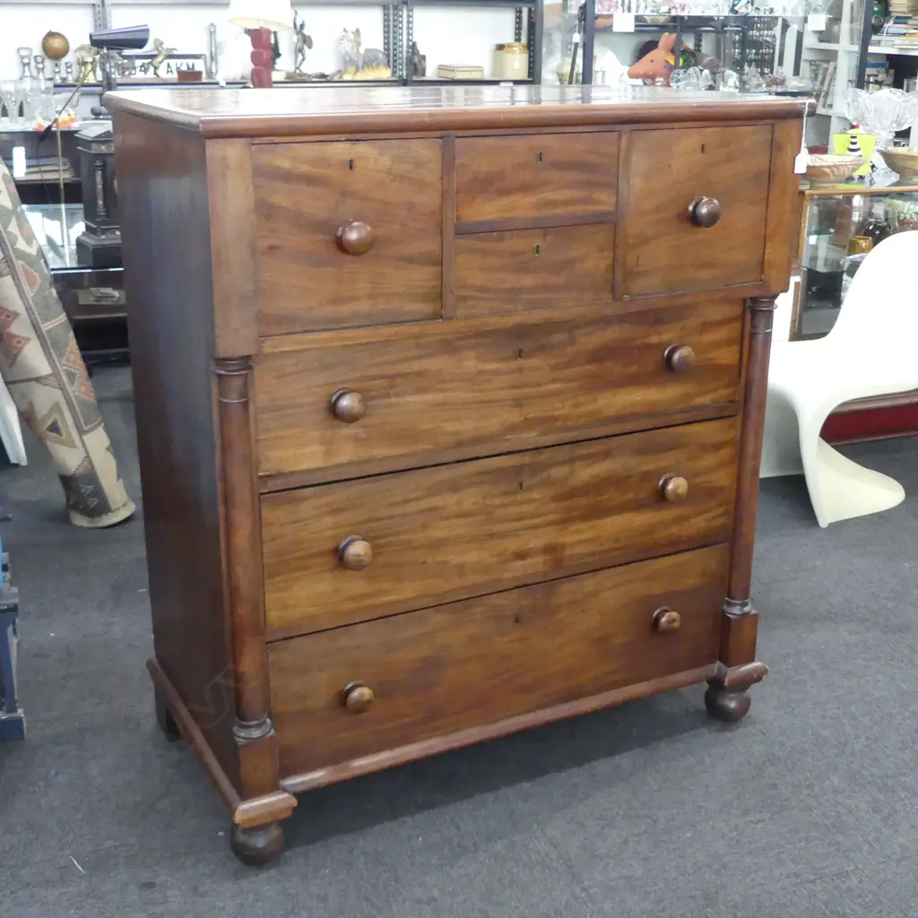 ANTIQUE MAHOGANY SCOTCH CHEST 1180x610x1330mm Image 1++