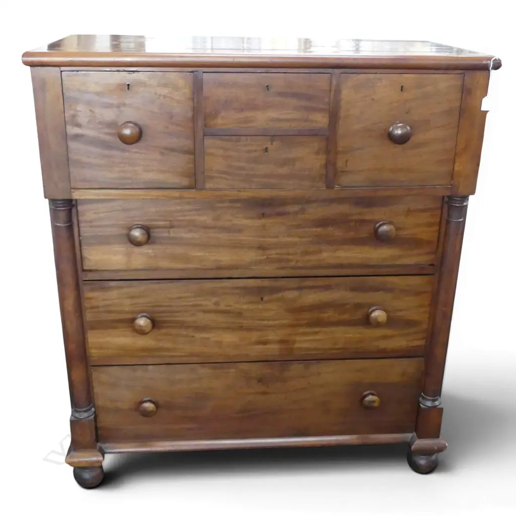 ANTIQUE MAHOGANY SCOTCH CHEST 1180x610x1330mm Image 1++