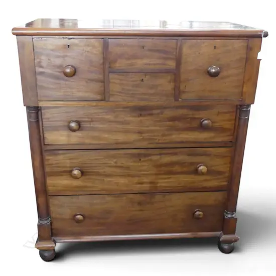 ANTIQUE MAHOGANY SCOTCH CHEST 1180x610x1330mm
