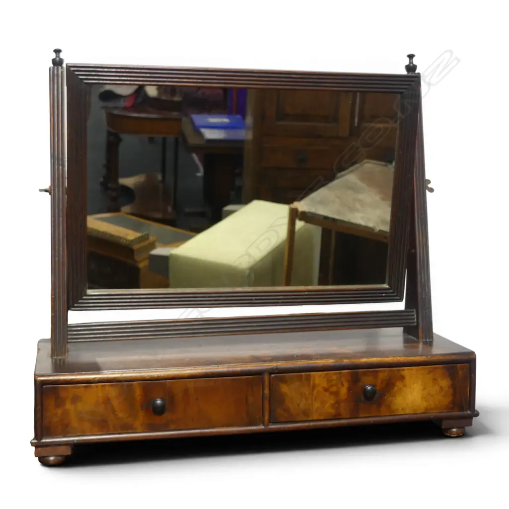 GEORGIAN MAHOGANY SWING BACK MIRROR W.550mm Image 1++