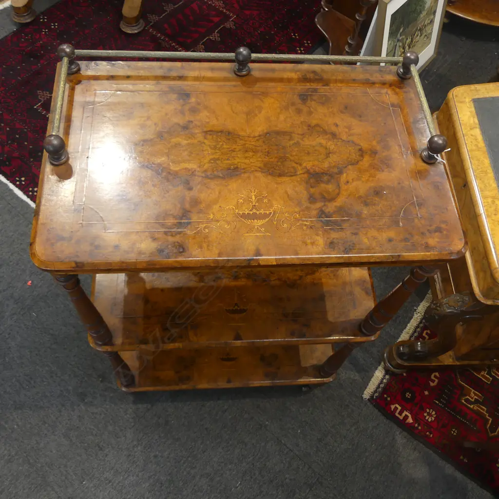 VICTORIAN WALNUT 3 TIER WHAT NOT 600x360x1000mm Image 1++