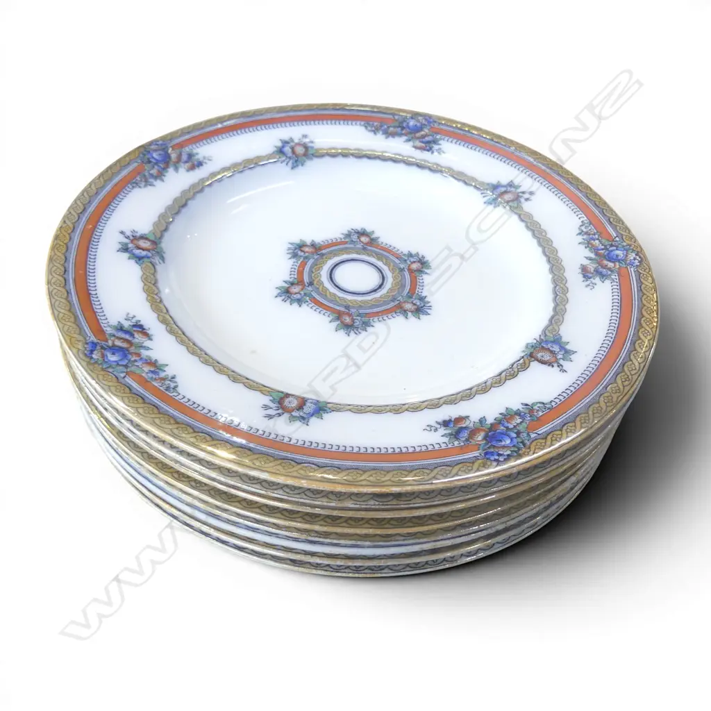 8 ANTIQUE DINNER PLATES 255mm dia Image 1++
