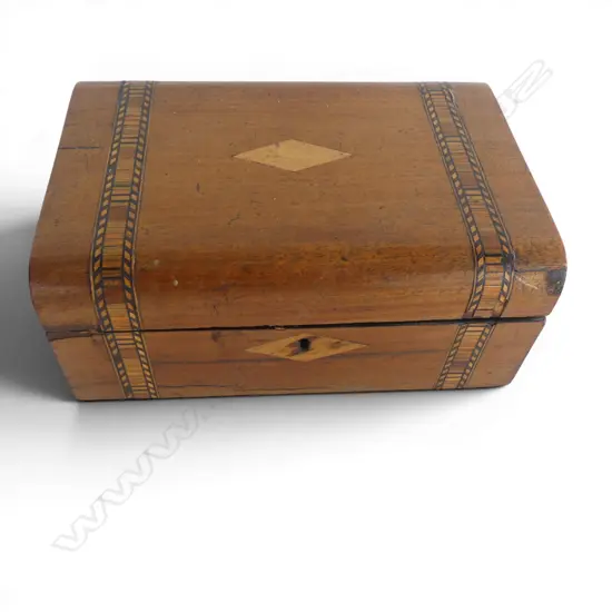 VINTAGE INLAID MARQUETRY BOX 235x165x105mm