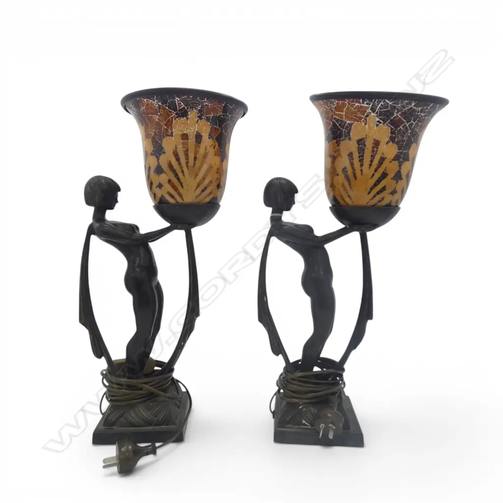 PR DECO STYLE LAMPS, METAL NUDE FIGURE H.475mm one faulted Image 1++